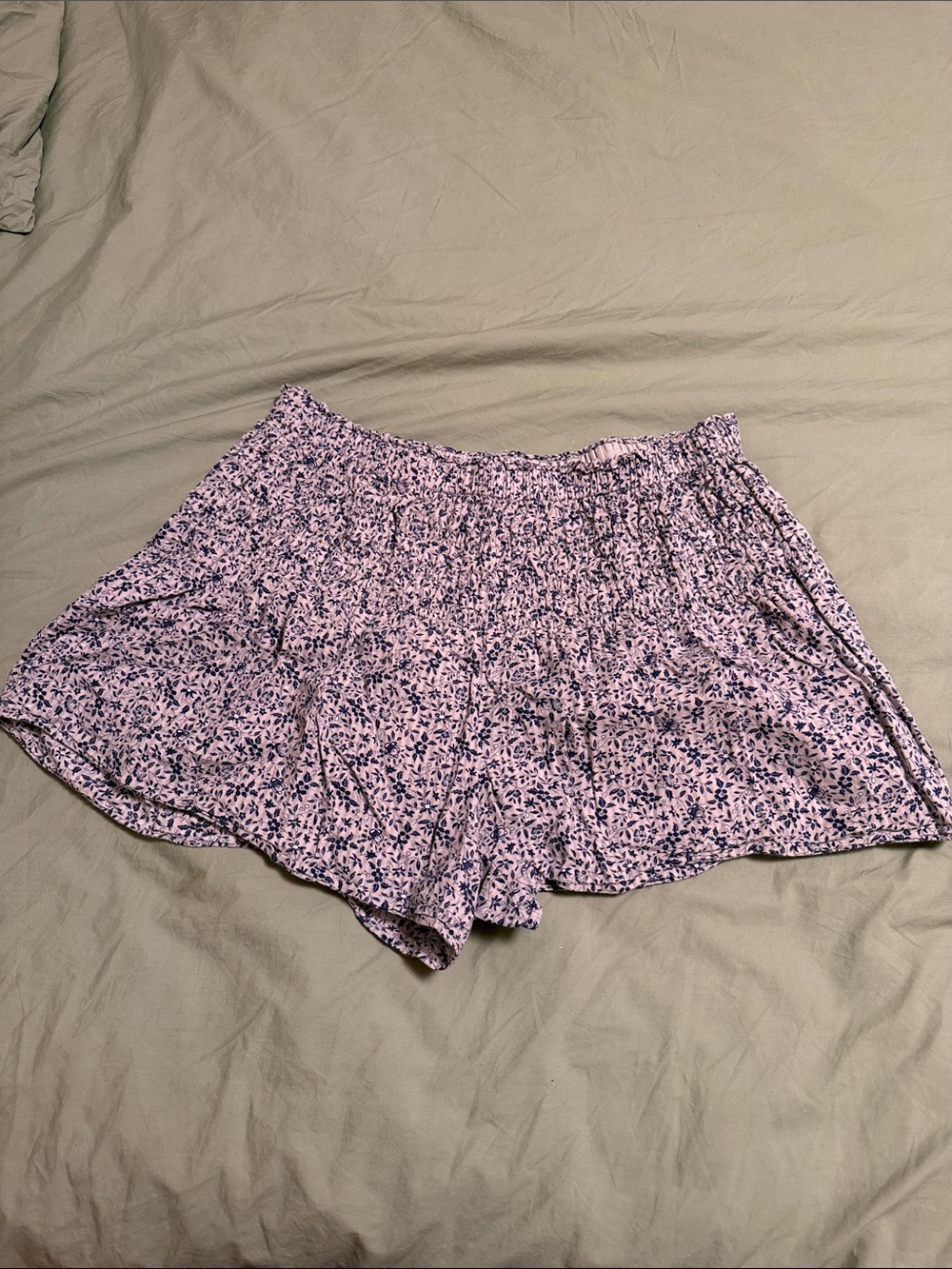 Madewell Light Pink Floral High-Waist Elastic Shorts